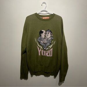 Olive Green Graphic Sweater